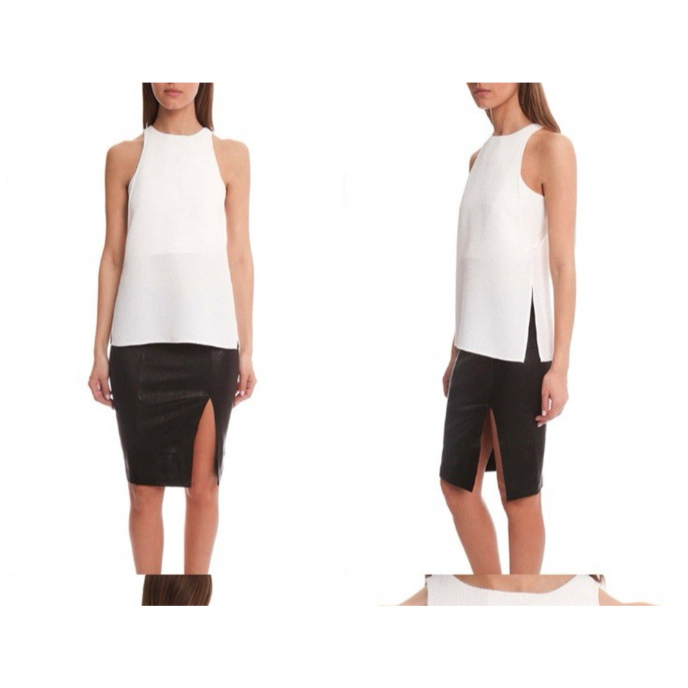 Helmut Lang Raze Drape Top Texture Seersucker Zip Back Bralette Flowy Tank Small